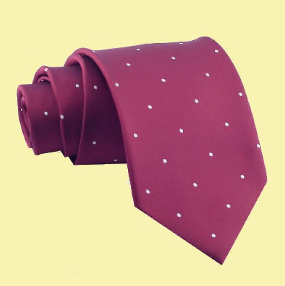 Burgundy White Pin Dots Formal Wedding Straight Mens Neck Tie Burgundy White Pin Dots Formal Wedding Straight Mens Neck Tie