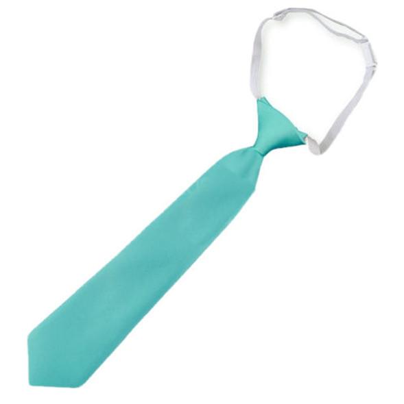 Sea Mist Green Junior Boys Ages 1-7 Wedding Elastic Straight Boys Neck Tie