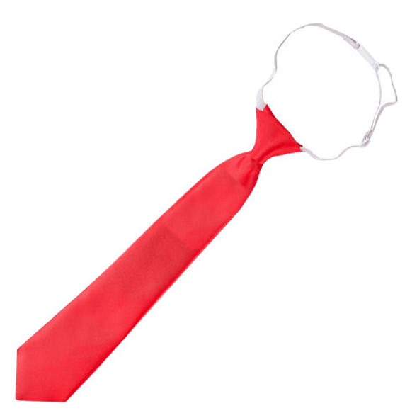 Cherry Red Junior Boys Ages 3-7 Wedding Elastic Straight Boys Neck Tie