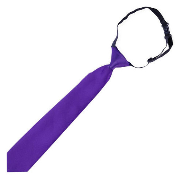 Cadbury Purple Junior Boys Ages 3-7 Wedding Elastic Straight Boys Neck Tie