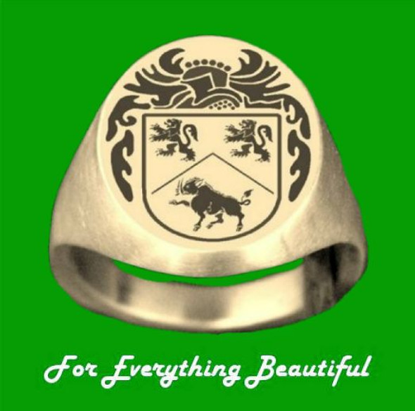 Knight Series Surname Coat of Arms 10K Yellow Gold Mens Ring​