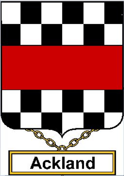 Ackland English Coat of Arms Large Print Ackland English Family Crest