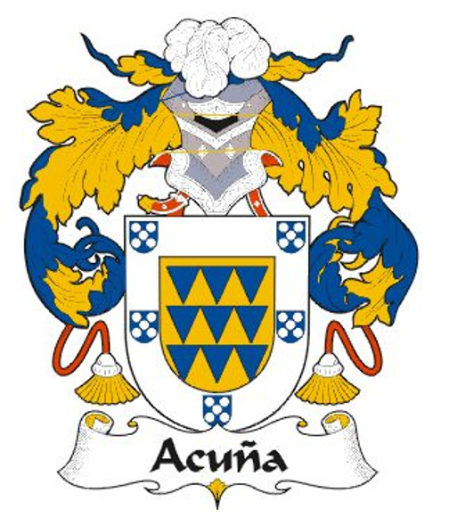 Acuna Spanish Coat of Arms Print Acuna Spanish Family Crest Print