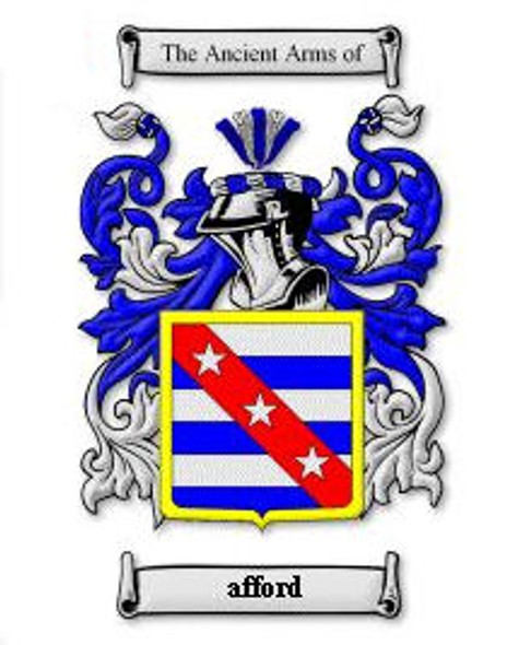 Afford Coat of Arms Surname Large Print Afford Family Crest