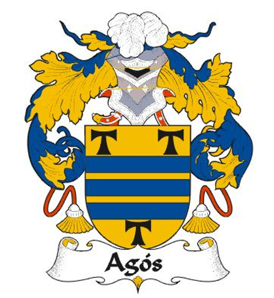 Agos Spanish Coat of Arms Large Print Agos Spanish Family Crest