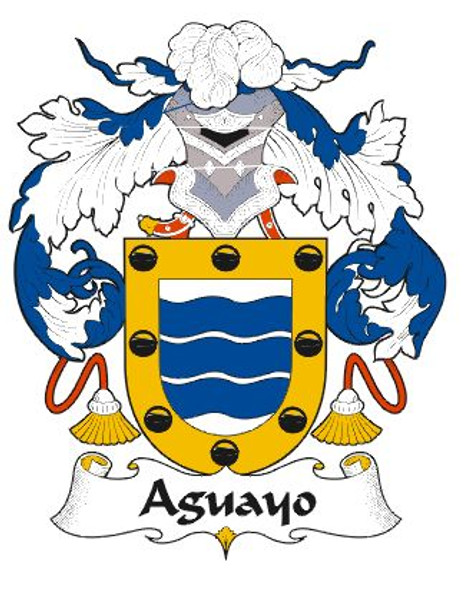 Aguayo Spanish Coat of Arms Large Print Aguayo Spanish Family Crest