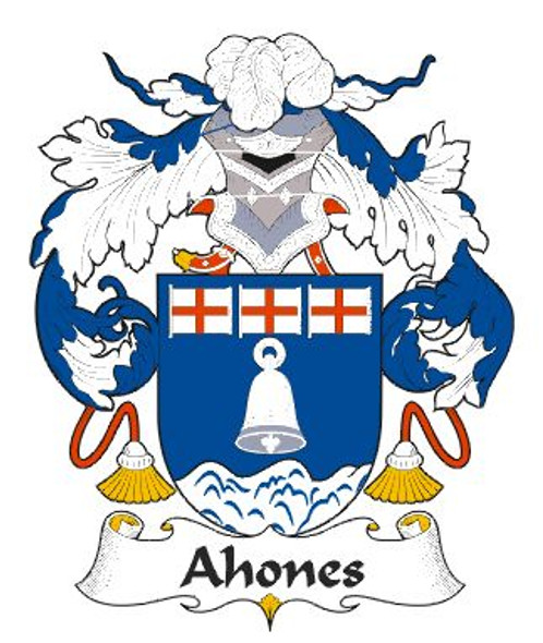 Ahones Spanish Coat of Arms Print Ahones Spanish Family Crest Print