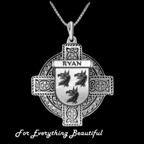 Irish Celtic Cross Irish Coat of Arms Family Crest Pewter Pendant