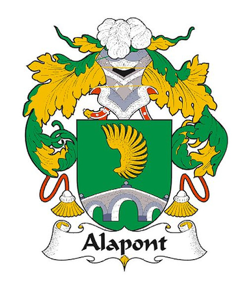 Alapont Spanish Coat of Arms Print Alapont Spanish Family Crest Print