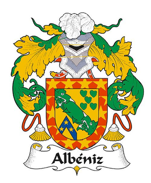 Albeniz Spanish Coat of Arms Large Print Albeniz Spanish Family Crest