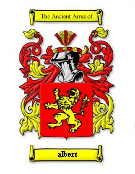 Albert Coat of Arms Surname Large Print Albert Family Crest