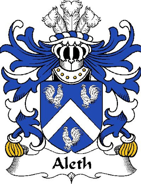 Aleth Welsh Coat of Arms Large Print Aleth Welsh Family Crest