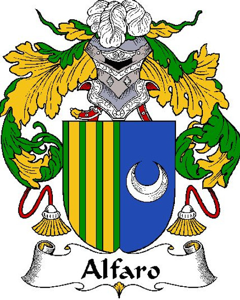 Alfaro Spanish Coat of Arms Large Print Alfaro Spanish Family Crest