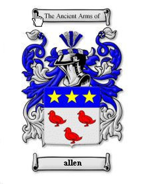 Allen Coat of Arms Surname Large Print Allen Family Crest