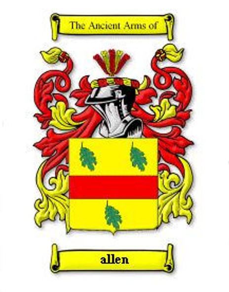 Allen Coat of Arms Surname Large Print Allen Family Crest