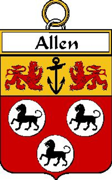 Allen Irish Coat of Arms Print Allen Irish Family Crest Print
