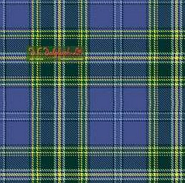 All Ireland Blue Modern Double Width 11oz Lightweight Tartan Wool Fabric