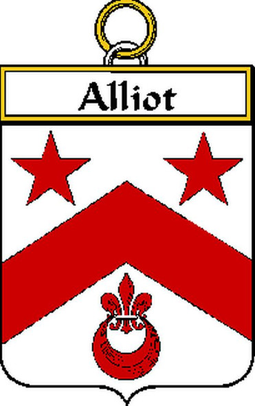 Alliot French Coat of Arms Print Alliot French Family Crest Print