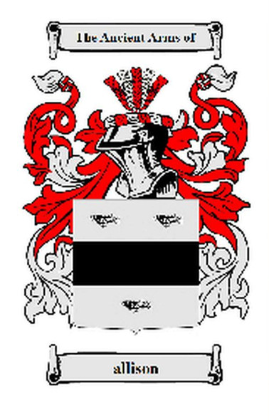 Allison Coat of Arms Surname Large Print Allison Family Crest