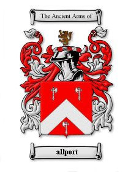 Allport Coat of Arms Surname Print Allport Family Crest Print