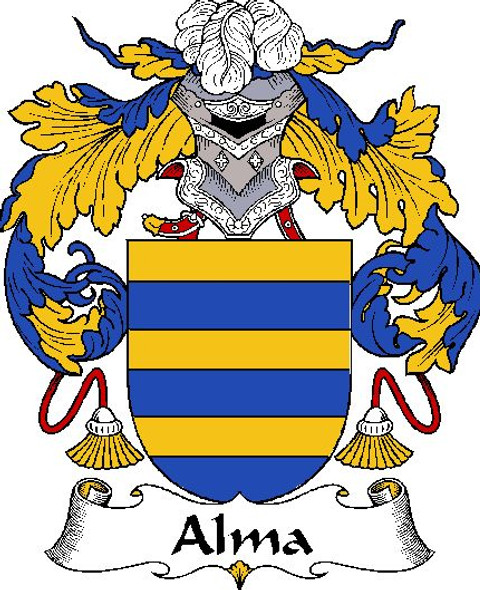 Alma Spanish Coat of Arms Print Alma Spanish Family Crest Print