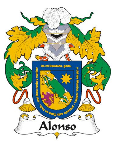 Alonso Spanish Coat of Arms Print Alonso Spanish Family Crest Print