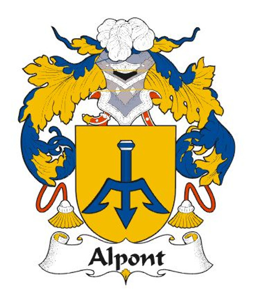 Alpont Spanish Coat of Arms Large Print Alpont Spanish Family Crest