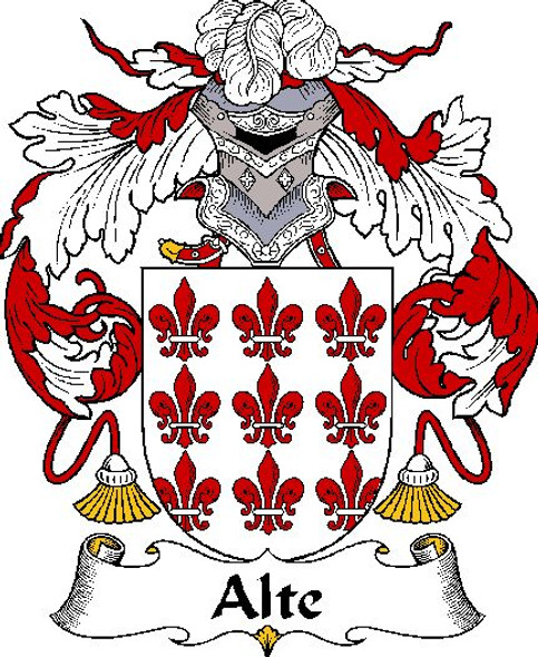 Alte Spanish Coat of Arms Print Alte Spanish Family Crest Print