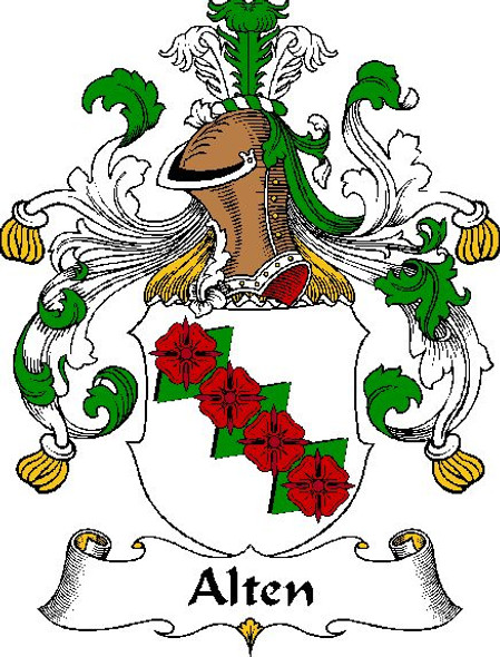 Alten German Coat of Arms Print Alten German Family Crest Print