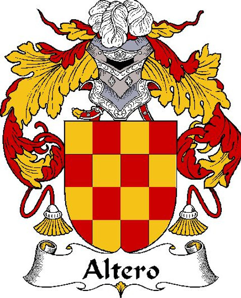 Altero Spanish Coat of Arms Print Altero Spanish Family Crest Print