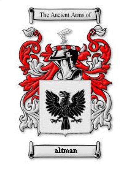 Altman Coat of Arms Surname Print Altman Family Crest Print