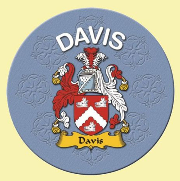 Davis Coat of Arms Cork Round English Family Name Coasters Set of 2
