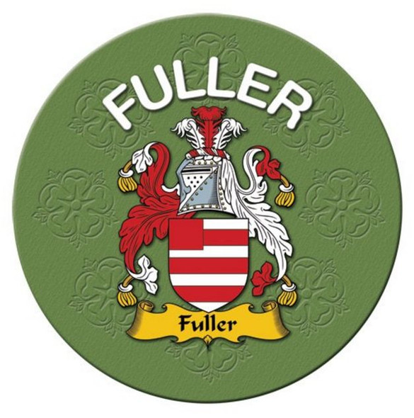 Fuller Coat of Arms Cork Round English Family Name Coasters Set of 2
