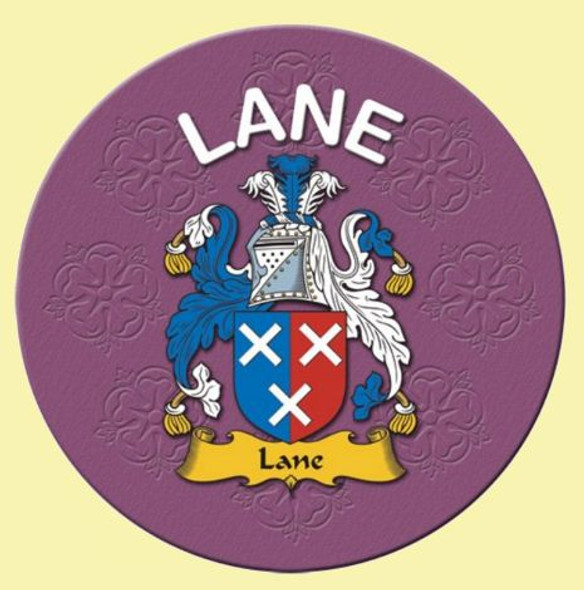 Lane Coat of Arms Cork Round English Family Name Coasters Set of 2