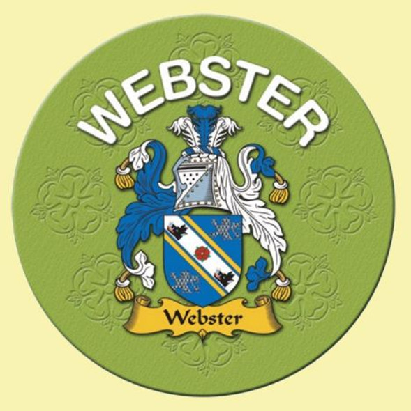 Webster Coat of Arms Cork Round English Family Name Coasters Set of 2