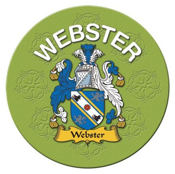 Webster Coat of Arms Cork Round English Family Name Coasters Set of 2