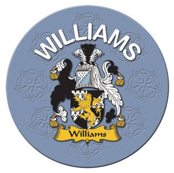 Williams Coat of Arms Cork Round English Family Name Coasters Set of 2