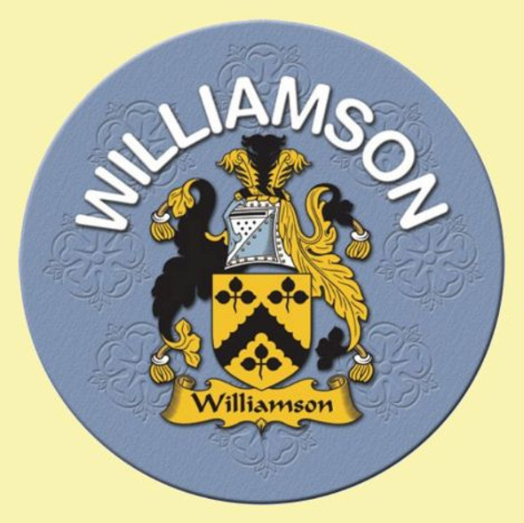 Williamson Coat of Arms Cork Round English Family Name Coasters Set of 2