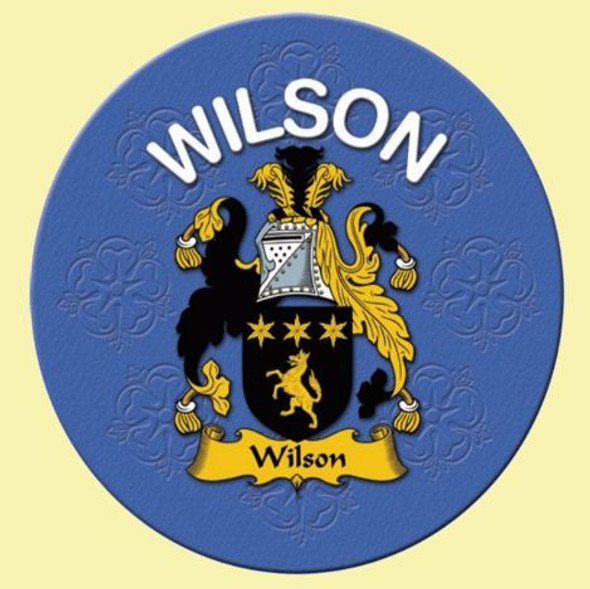 Wilson Coat of Arms Cork Round English Family Name Coasters Set of 2