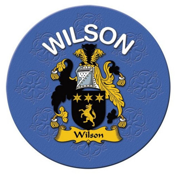 Wilson Coat of Arms Cork Round English Family Name Coasters Set of 4