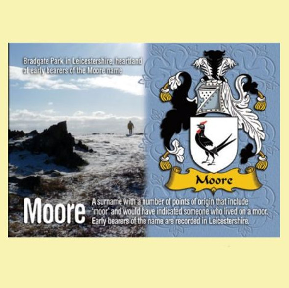 Moore Coat of Arms English Family Name Fridge Magnets Set of 4