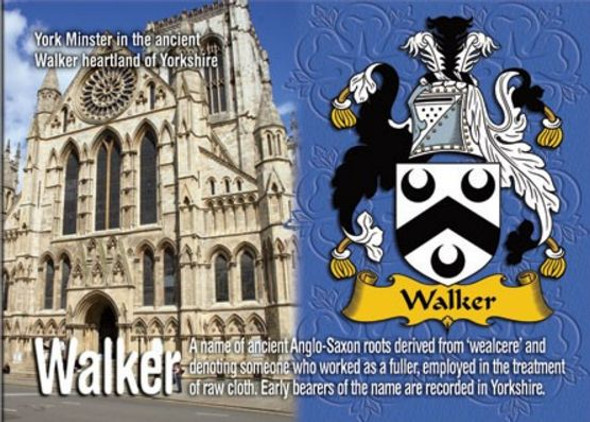Walker Coat of Arms English Family Name Fridge Magnets Set of 2