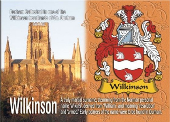 Wilkinson Coat of Arms English Family Name Fridge Magnets Set of 2
