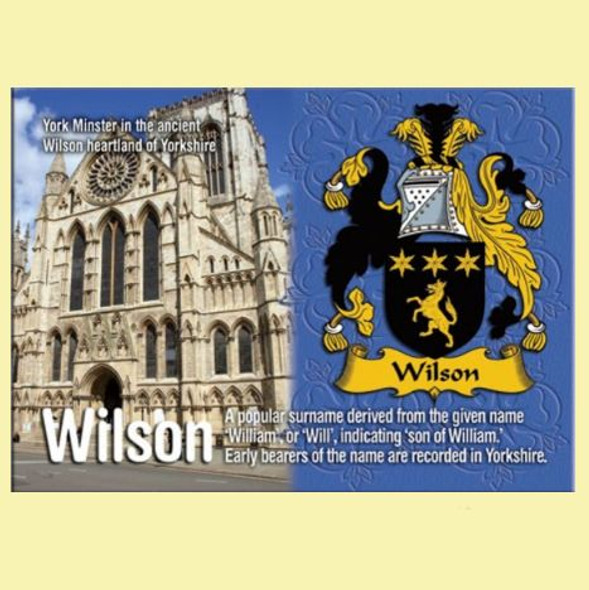 Wilson Coat of Arms English Family Name Fridge Magnets Set of 2