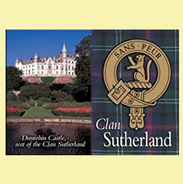 Sutherland Clan Badge Scottish Family Name Fridge Magnets Set of 4