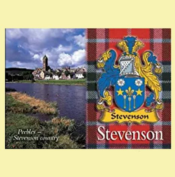 Stevenson Coat of Arms Scottish Family Name Fridge Magnets Set of 4