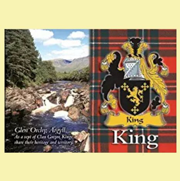 King Coat of Arms Scottish Family Name Fridge Magnets Set of 4