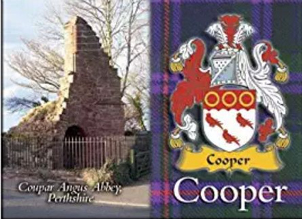 Cooper Coat of Arms Scottish Family Name Fridge Magnets Set of 4