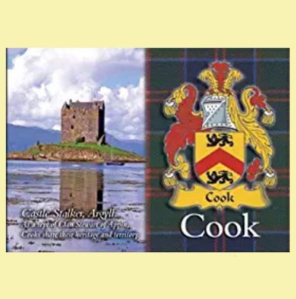 Cook Coat of Arms Scottish Family Name Fridge Magnets Set of 4