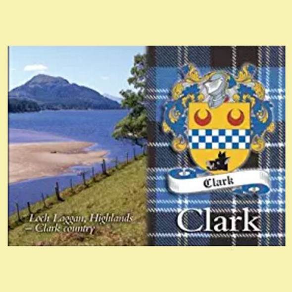Clark Coat of Arms Scottish Family Name Fridge Magnets Set of 4